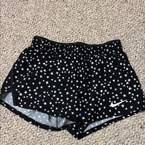 Nike Women's Black and White Star Athletic Shorts
